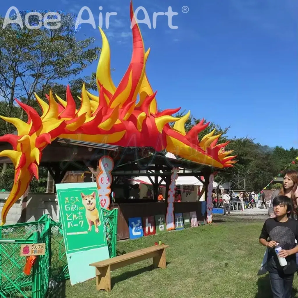Inflatable Volcano Flame Balloon for Music Festival Rooftop Decoration for Festive