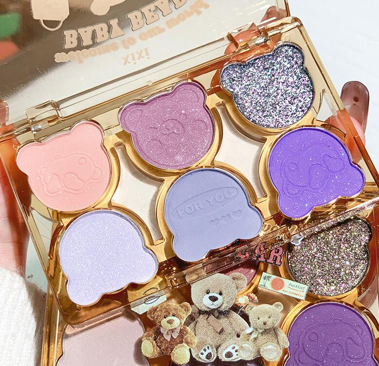 Six-Color Cool Broken Diamond Pink Purple Blue Eyeshadow Palette