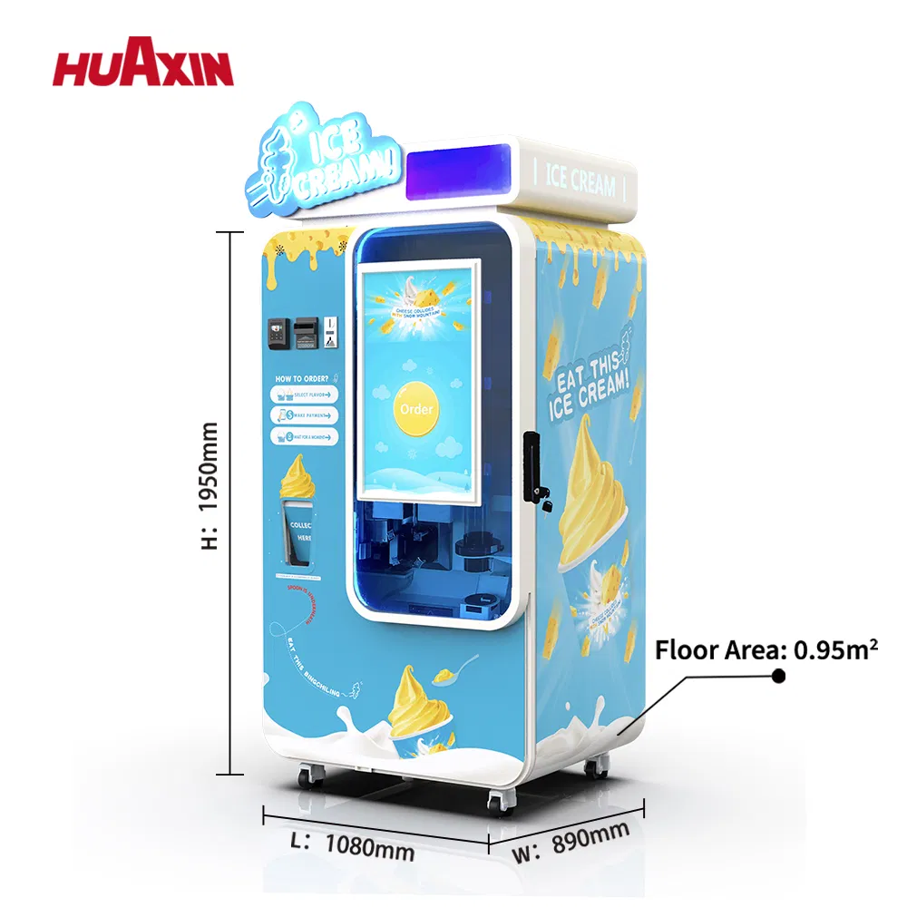 Durable Outdoor Ice Cream Vending Machine for Tourist Attractions and Beaches