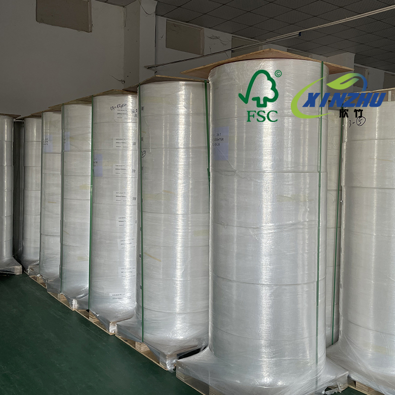 Semi Gloss Jumbo Roll Self-Adhesive Materials Paper Adhesive Label Sticker Yellow Glassine Hot Melt Glue