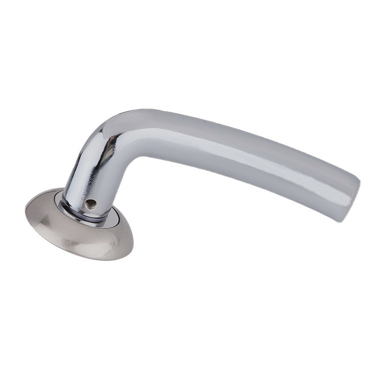 Silver White Round Rosette Zinc Alloy Hardware Pull Bathroom Door Handle