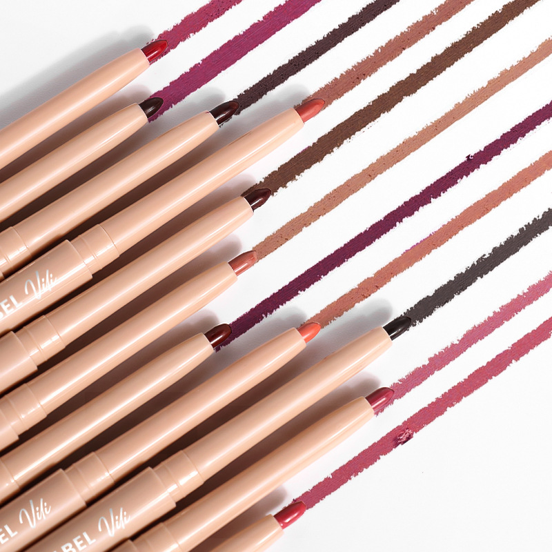 Makeup Pigmented Vegan Retractable Creamy Soft Touch Auto Lip Liner Lipliner Pencil