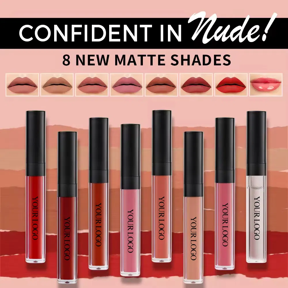 8 Color Lipstick Set Waterproof Matte Liquid Lipstick Private Label
