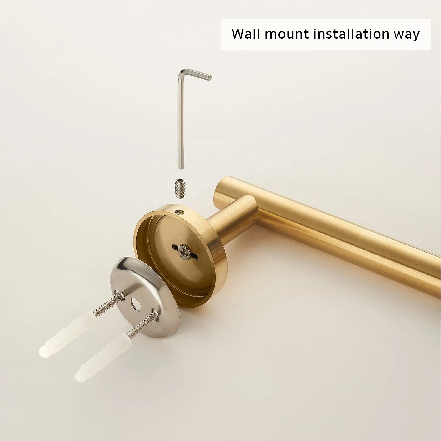 3 Pieces Wall Mount Gold 304 Stainless Steel Bathroom Accessories