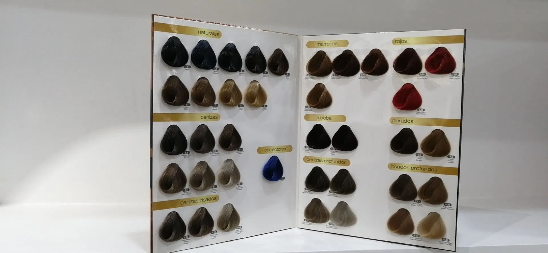 Straight & Round Shades Hair Color Chart Colour Swatches Professional Manufacturer