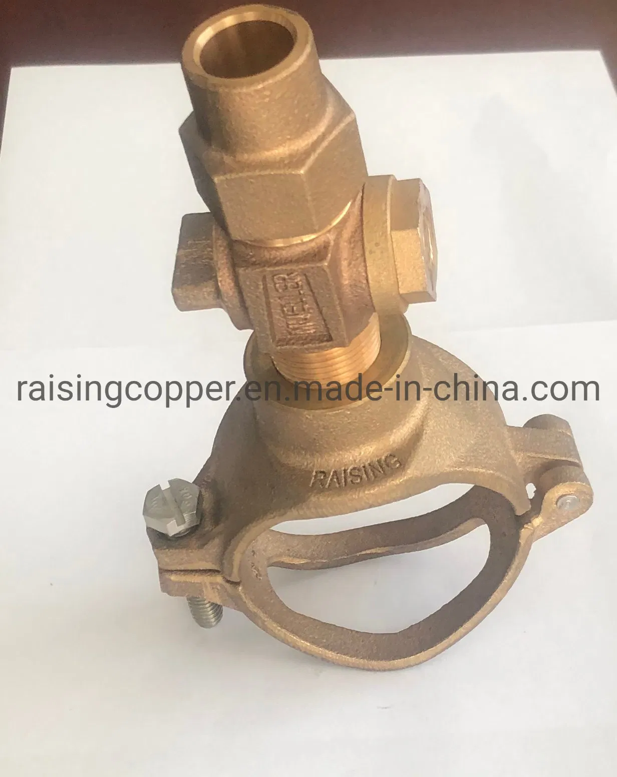 Bronze Saddle with Bronze Corporation Stop
