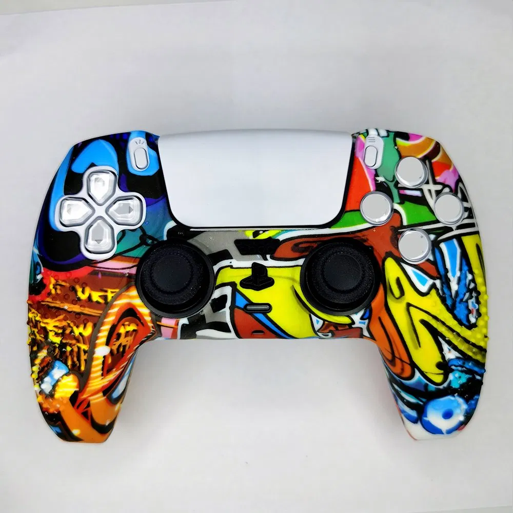 Factory Custom Printing Game Controller Protector Cover Silicone Case Anti-Slip Skin for PS5 Wireless Gamepad