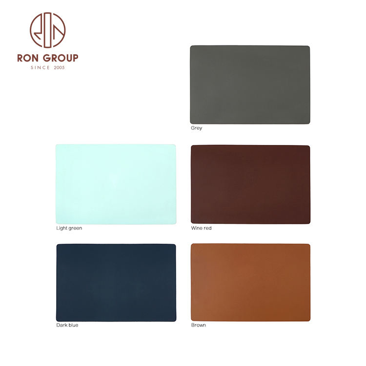 Restaurant Banquet Double Reversible Rectangle PU Leather Elegant Placemat