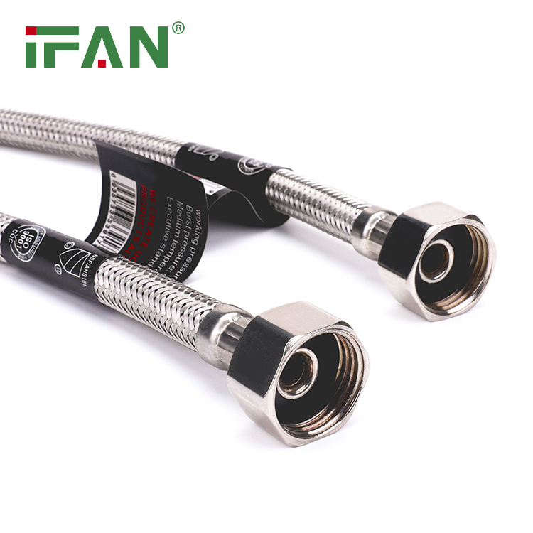 Ifan Free Sample Stainless Steel Braided Hose Bathroom Accessories 30-60cm Braided Hose Pipe