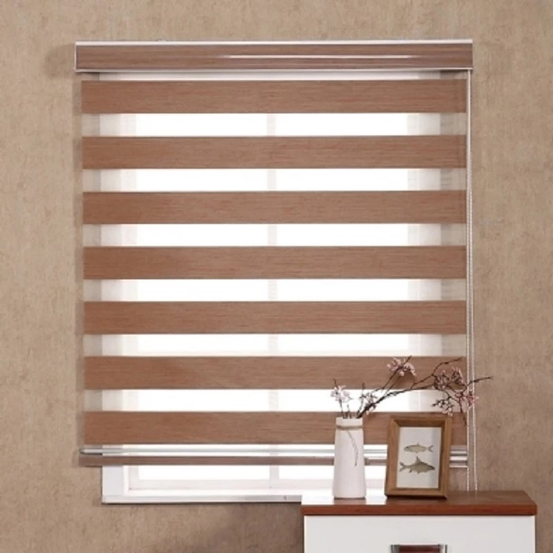 Jute Fabric Curtain Day and Night Double Layer Zebra Blinds Roller Shades Linen