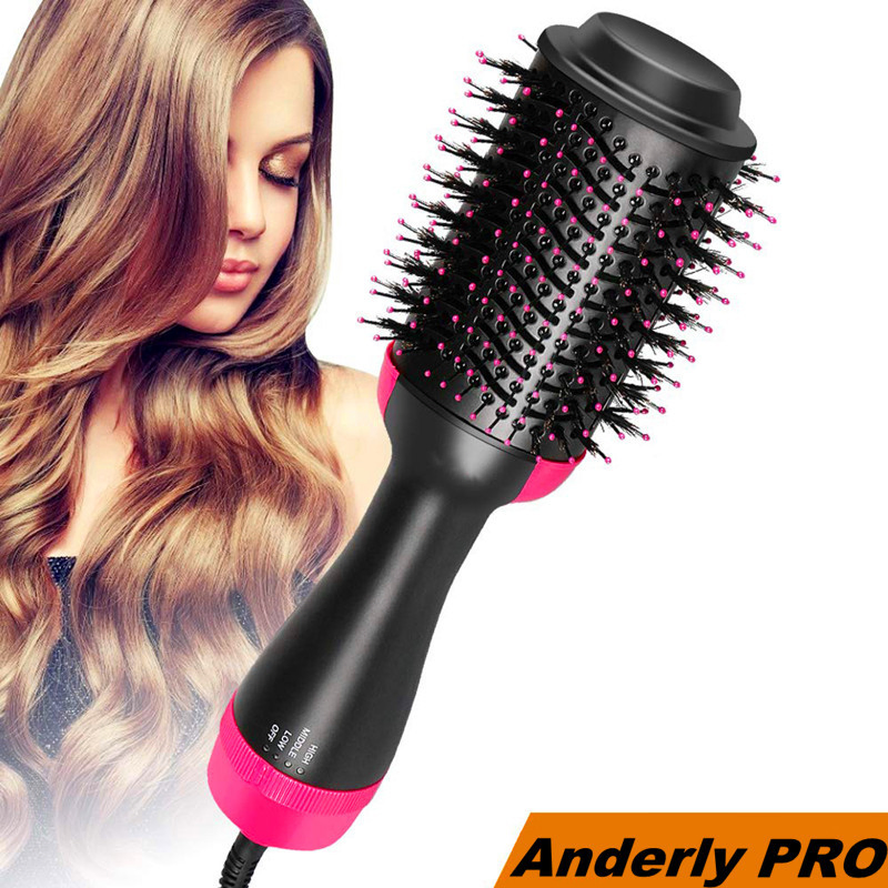 Hot- Selling 3 in 1 Electric Hair Straightener, Hair Curler Brush, with Negative Ions, Infrared Ray