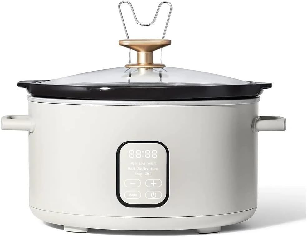 6qt Oval Slow Cooker with Smart Programming and Easy Cleanup