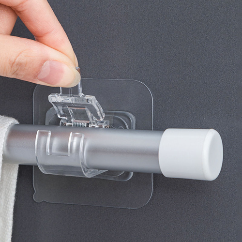 Nail-Free Adjustable Curtain Rod Holder Clamp Hooks