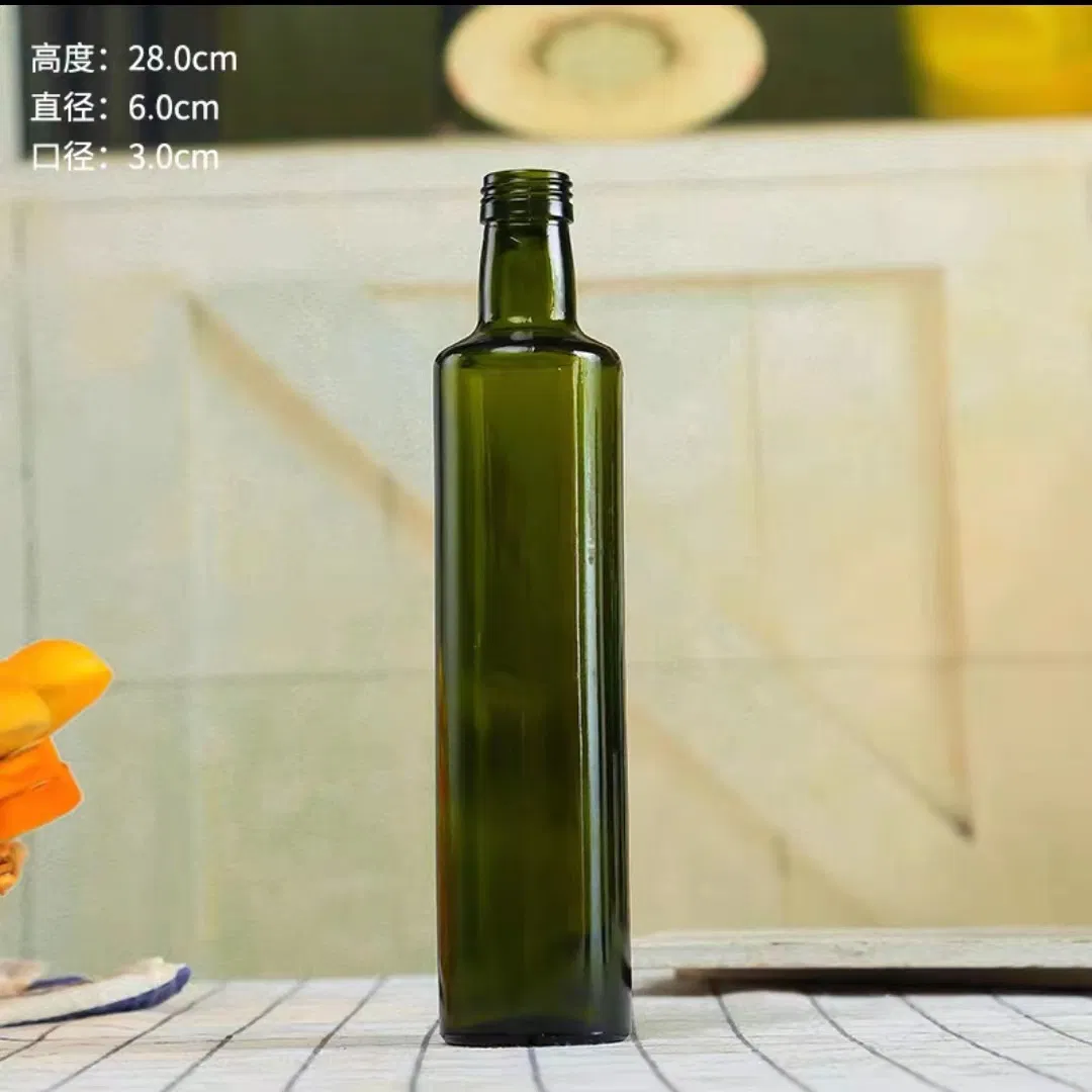 500ml Dark Green/Classical Green Round Glass Olive Oil Bottle