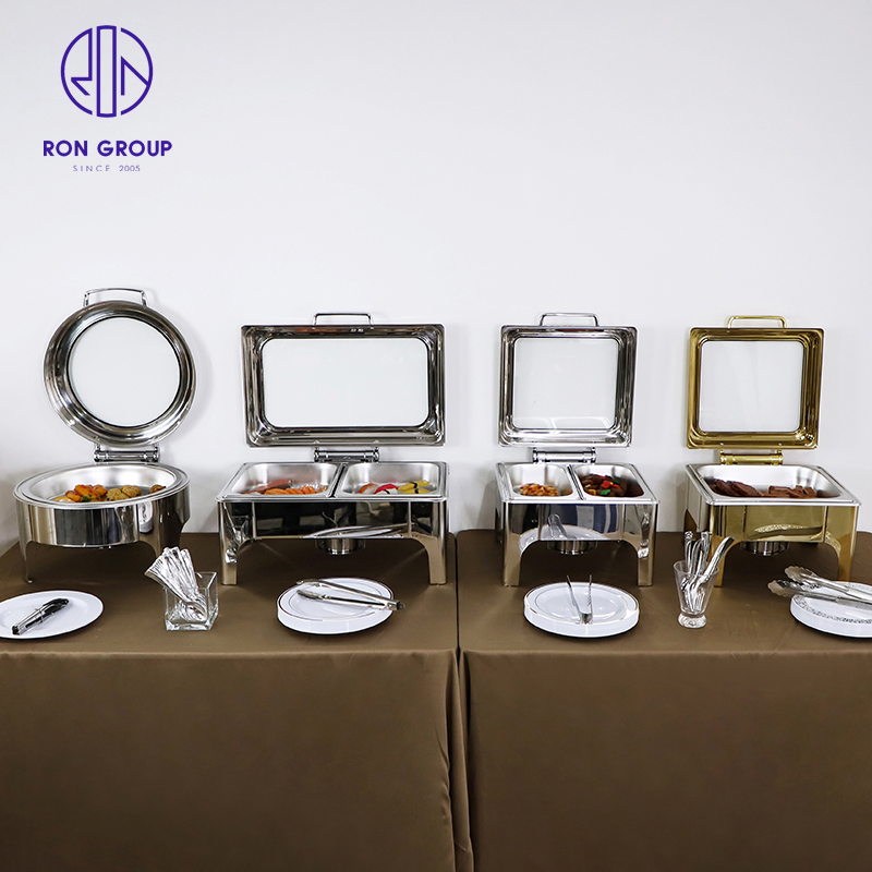 Factory Price Stainless Steel Square Buffet Dining Stove Chafing Dish Pot for Hotel Restaurant Wedding Party