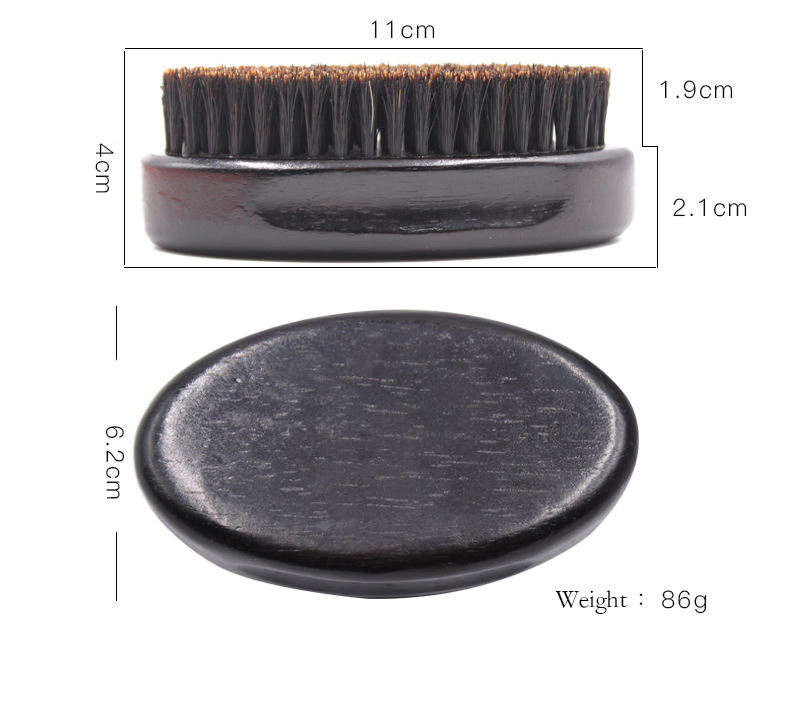 2023 Boar Bristle Soft Wave Brush 360 Curved Custom Logo Wooden Black Beard Brush Vegan Bristle Hair Brush for Men