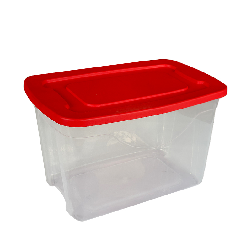 Plastic Heavy Duty 20 Gallon Storage Tote Multi-Purpose Box Transparent Base Colorful Lid