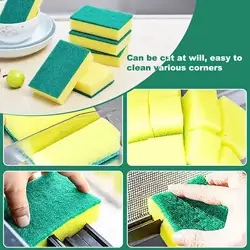 Bonno Individually Wrapped Sponges Kitchen Dishwashing Sponge Bulk Non Scratch Dishes Scouring Pad Dishcloth Odor-Free Sponge
