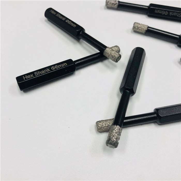 6mm Hex Shank Quick Release Vacuum Brazed Diamond Core Drill Bits Set for Porcelain Tile