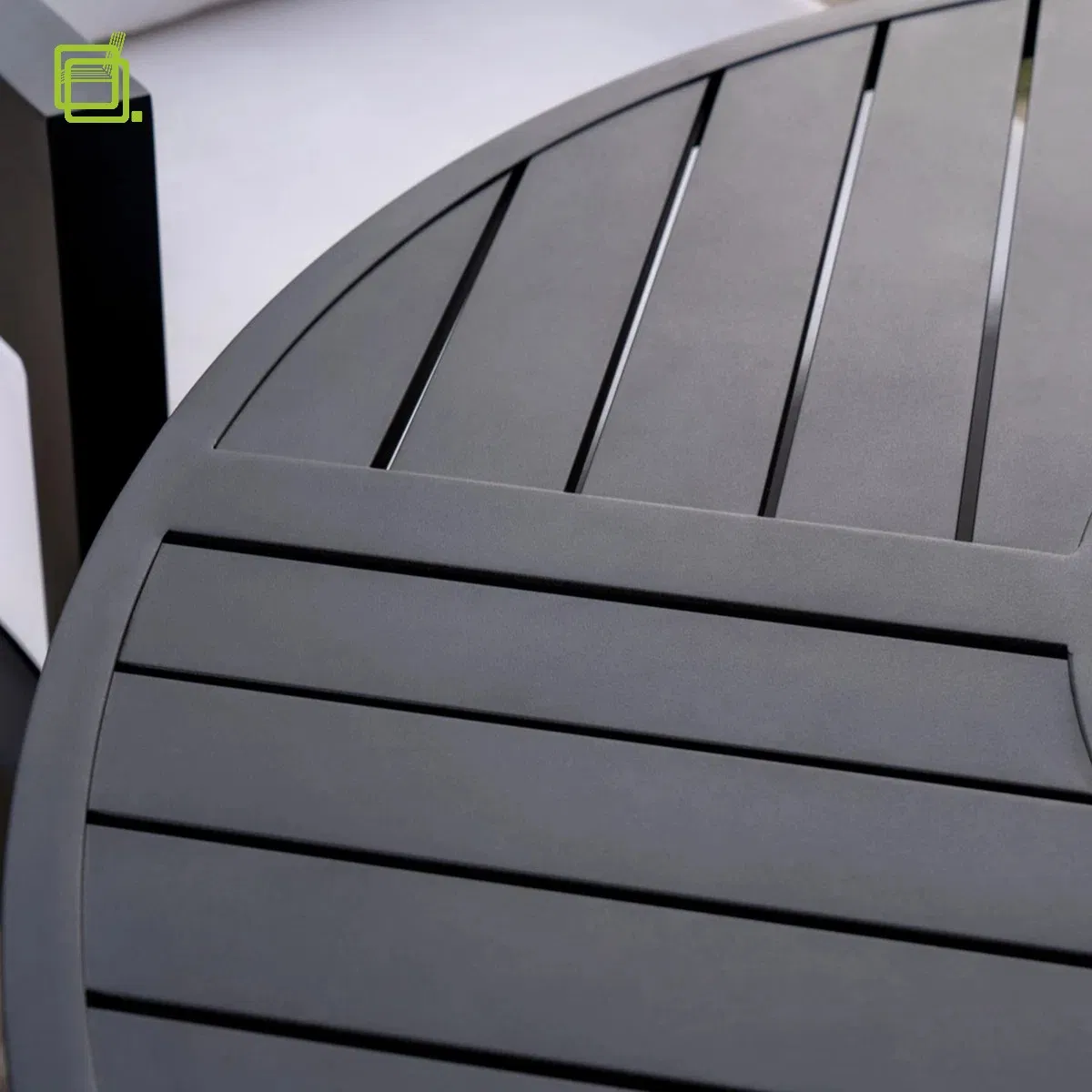 Urban Matte Black Aluminum Round Outdoor Garden Fire Pit Table