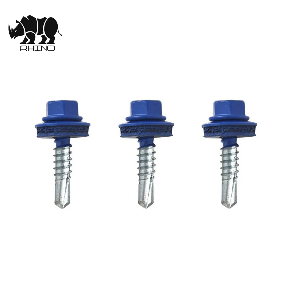 Hexagon Washer Head Galvanized and Ral Color Painting 3# Drilling Point Self Drilling Screw for Metal