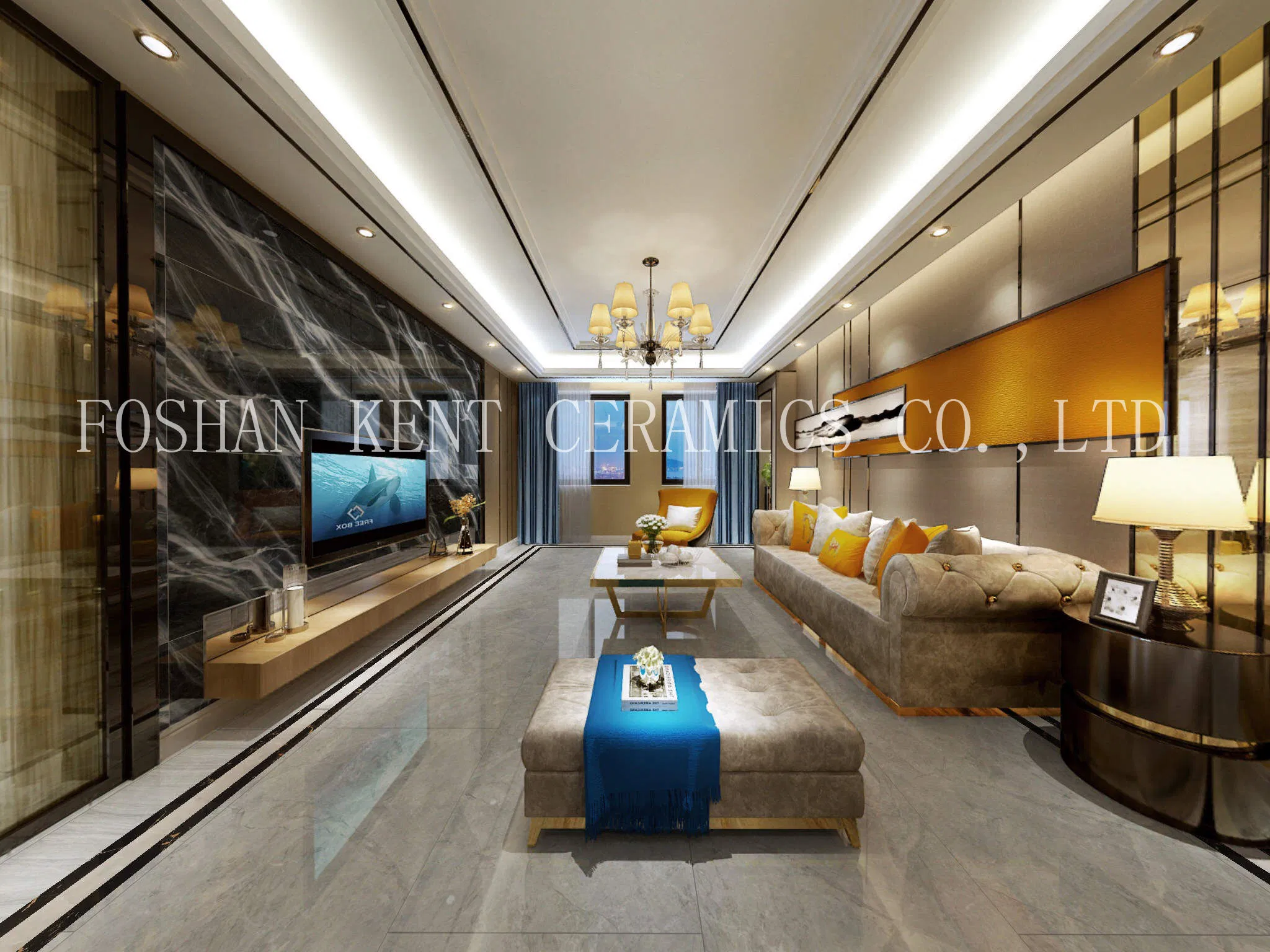 Light Color Large Board Interior Marble Glazed Polished 750*1500mm Tile