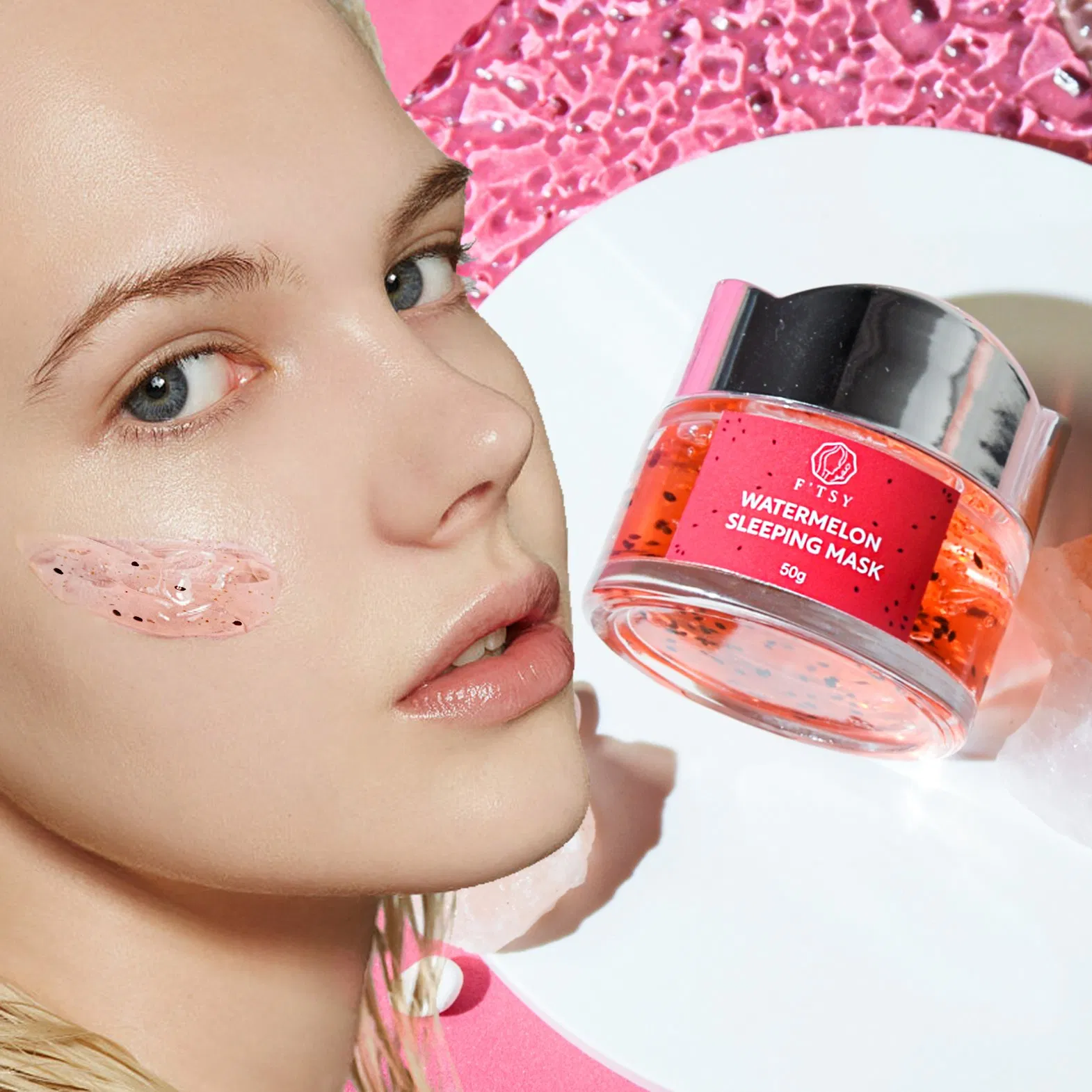 Wholesale Organic Gel Mask Overnight Resurfacing Niacinamide Nourishing Whitening Watermelon Mask