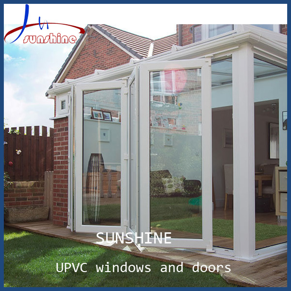 Exterior French Patio Bifold Sliding Doors UPVC/PVC Glass Folding Doors