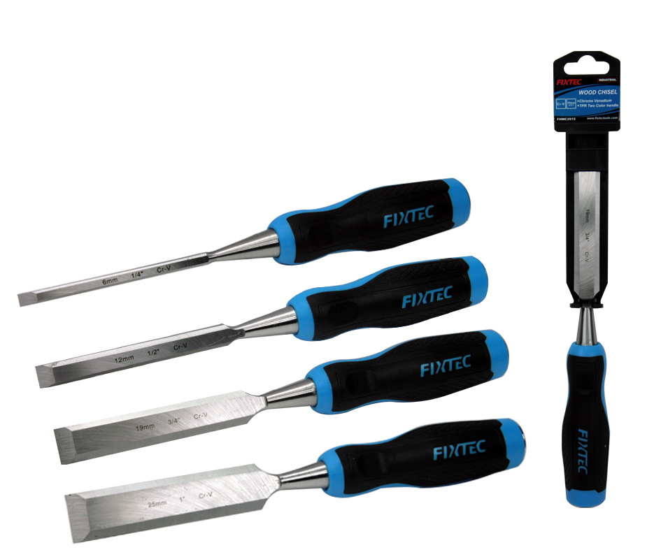 Набор стамесок Fixtec для деревообработки, CRV, 6 шт.