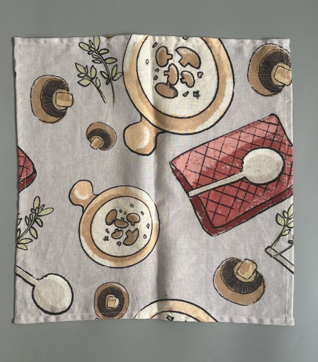 Custom Digital Printed Linen Kitchen Napkins
