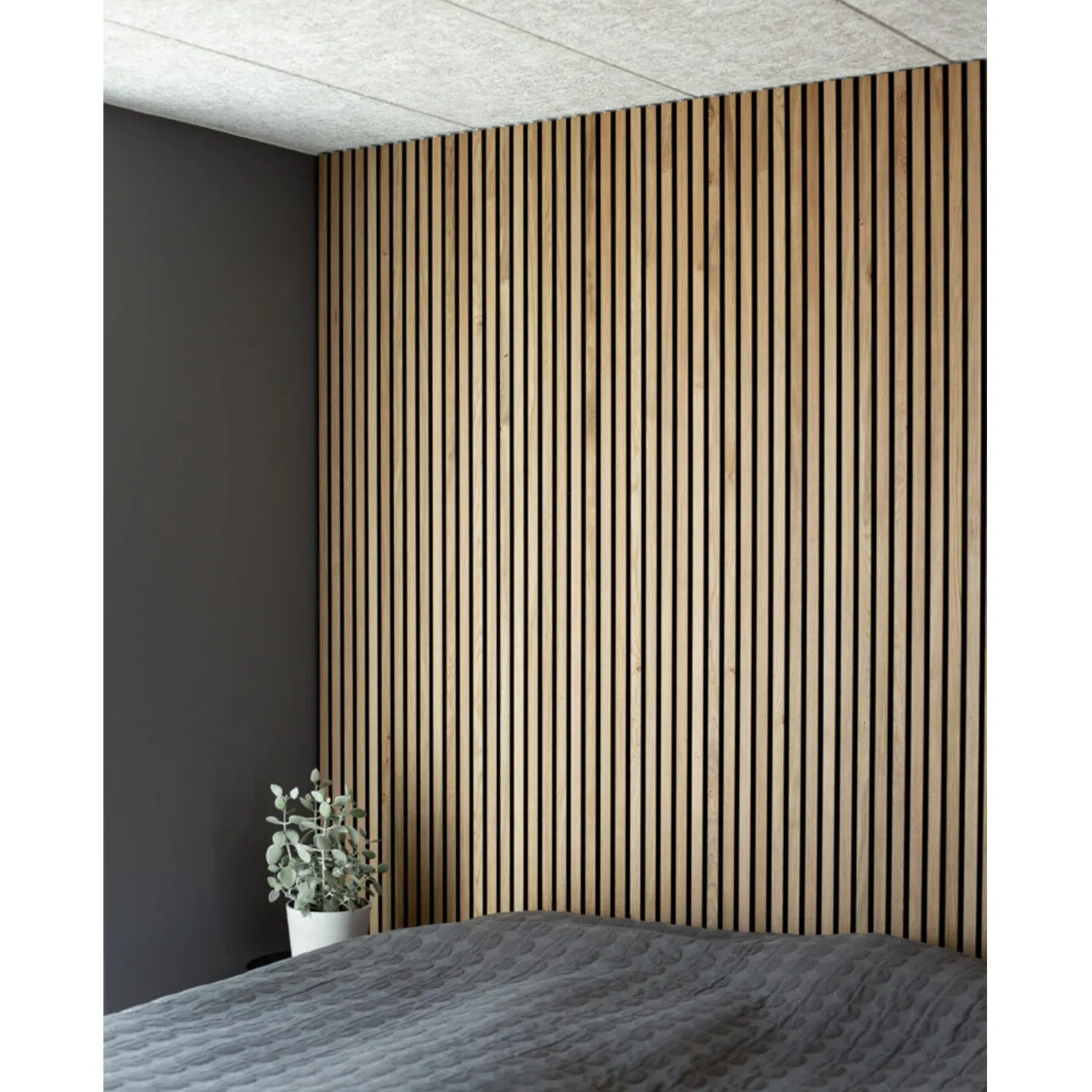High Density Best Quality Wooden Veneer Slats with Fire Resistance Polyester Board Acoustic Foam Wall Panels