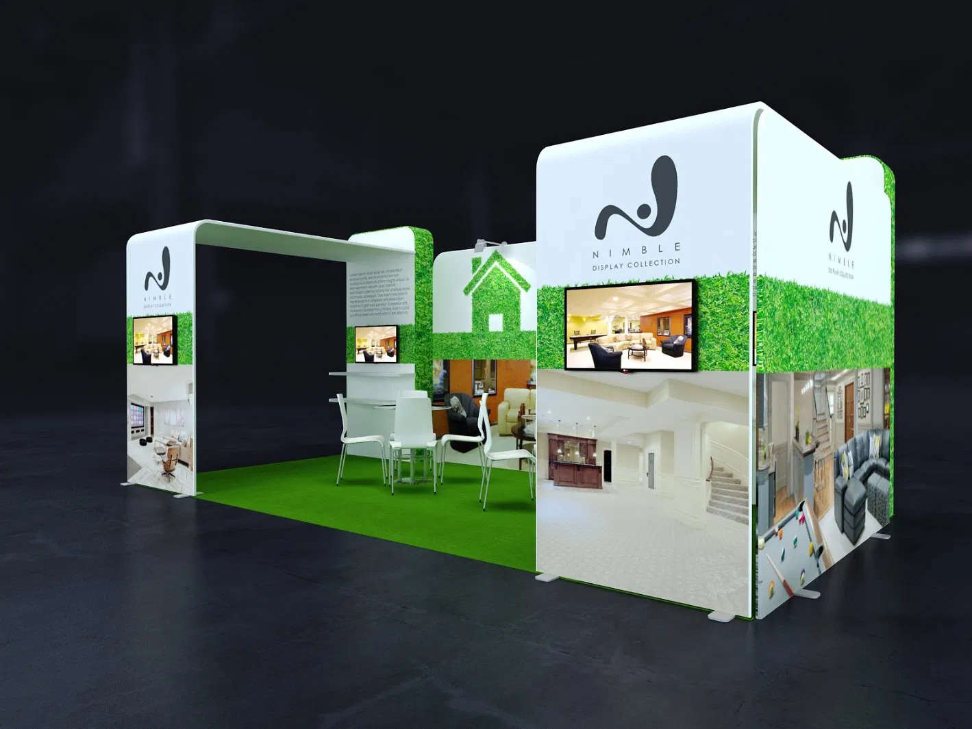 Customized Ez Tube Tension Fabric Exhibition Booth Display Stand