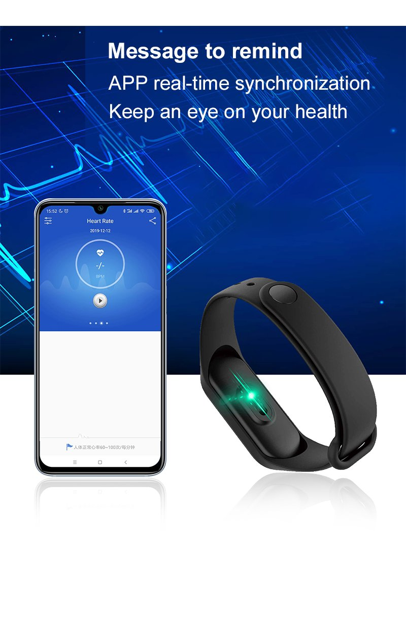 Фитнес-браслет M4 с пульсометром и тонометром