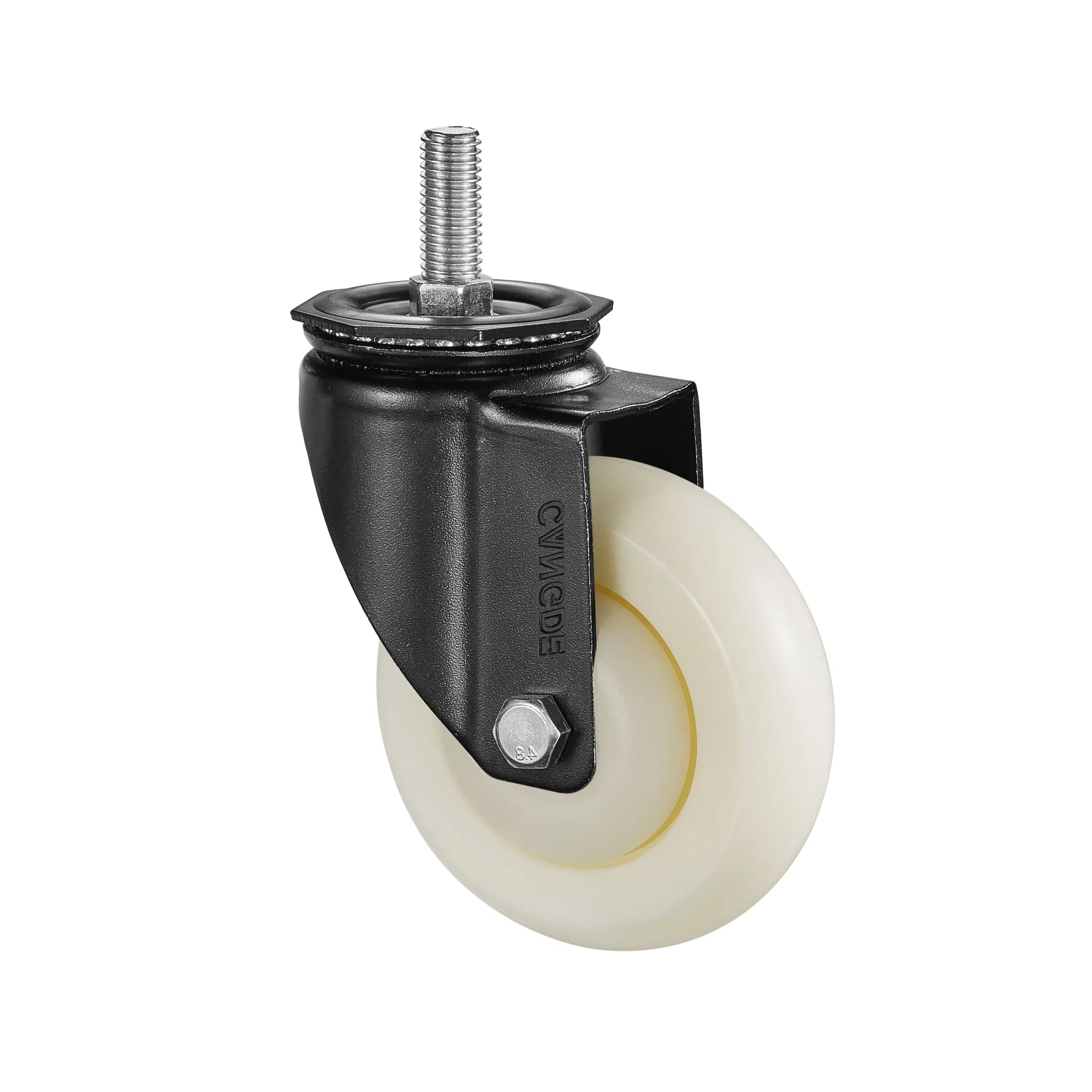 High-Strength White PP Swivel Caster, Medium Duty, Handles Debris & Rough Floors