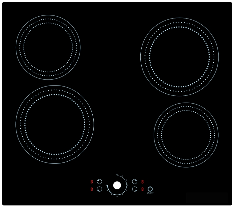 Best Selling Easy to Clean Kitchen Built-in Infrared Cooker Black Glass Ceramic Burner Integrated Electric Hob with Certificate