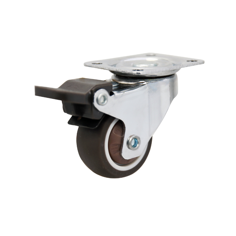 New 1.5" U Shaped Clips with Brake Customized High-Quality TPR Wheels Light Duty Caster