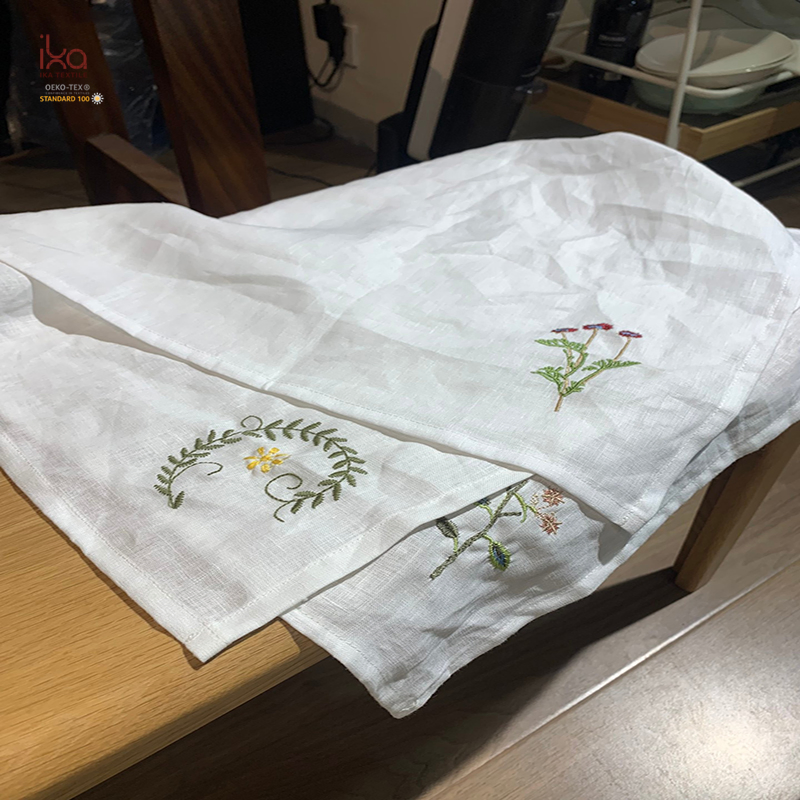 Home Decor Products Christmas Party Decoration Natural Beverage Color Woven Custom Lunch Printed Dinner Embroidery Linen Napkins