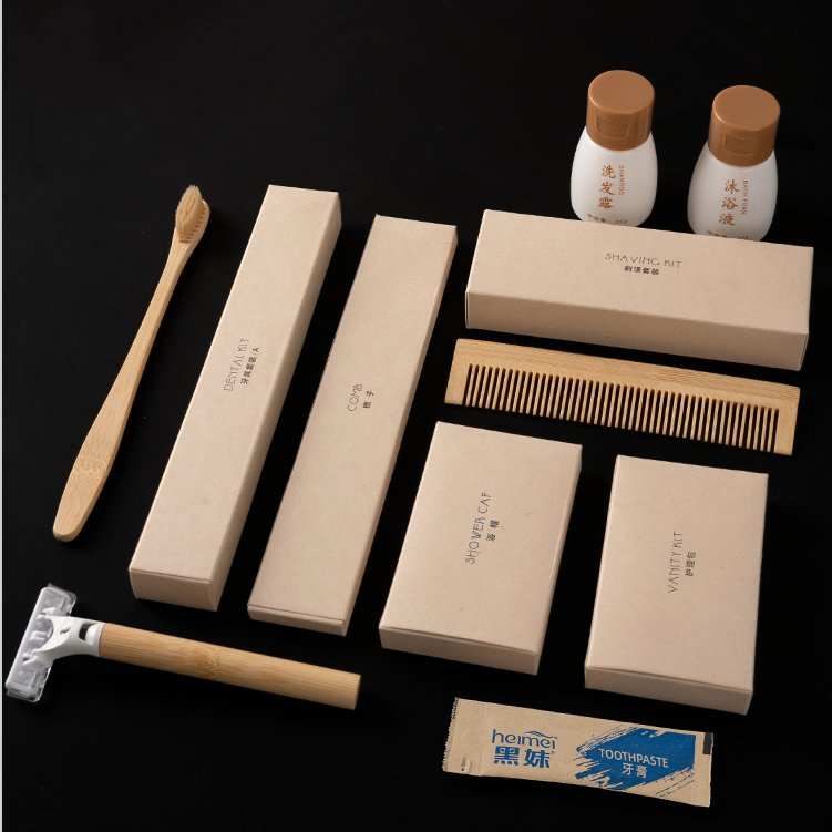 Custom Hotel Amenities Hospitality Minimalism Style Guestroom Amenity Set Used for Hotel Supply