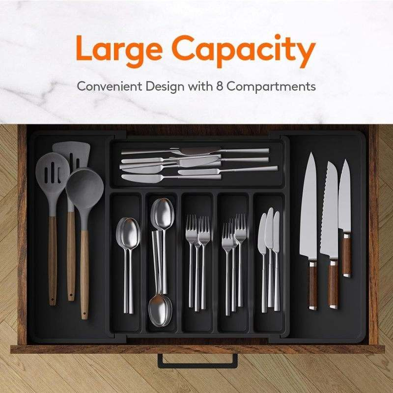 Extended Cutlery Storage Box, Portable Expandable Storage Tray for Home Use