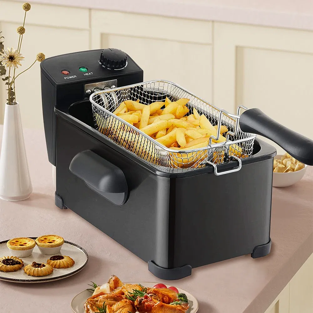 Electric Portable 3 Liter with Window Oil Deep Fryer for Home
