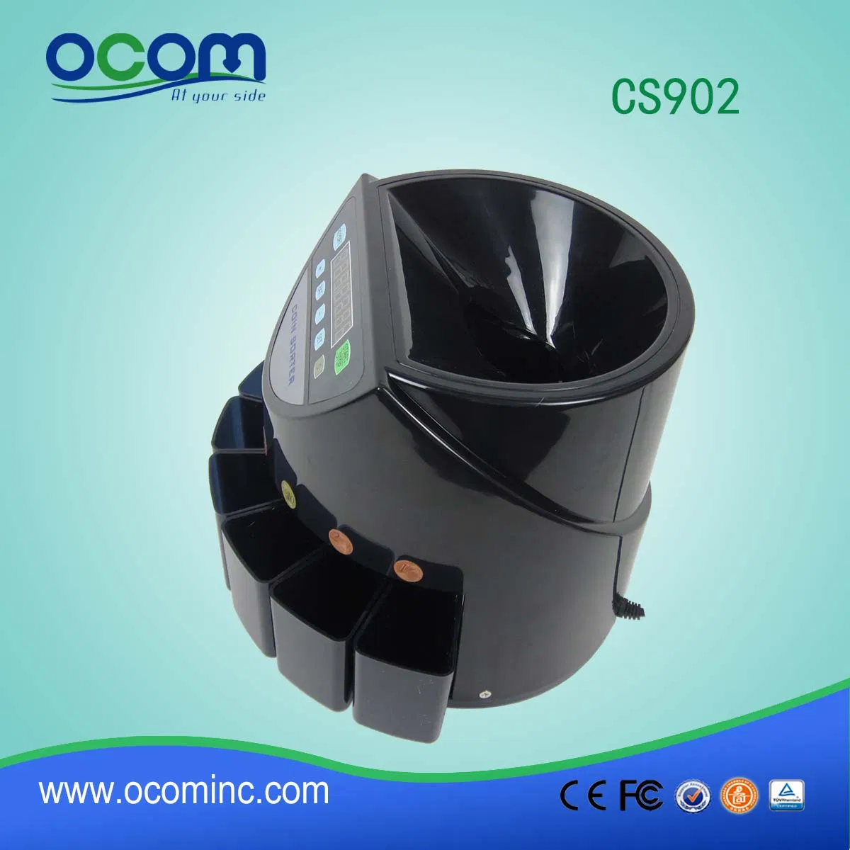 CS902 Automatic Euro/USD/Mexico/Isreal/Comlunbia Coin Counter Sorter Machine