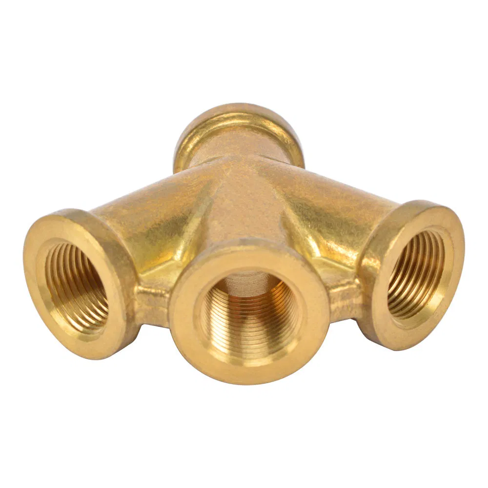 Bsp Thread Pn 16 Forged Brass Four Ways Connector W Type Pipe Fittings