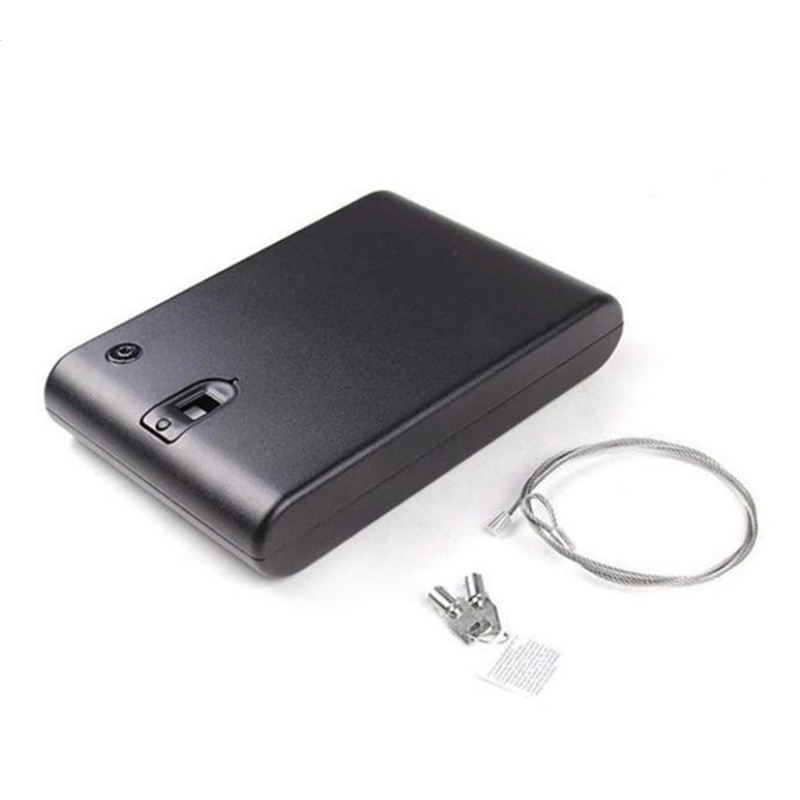 Portable Security Steel Safe Case Lockbox Fingerpint Gun Safe Box Lock