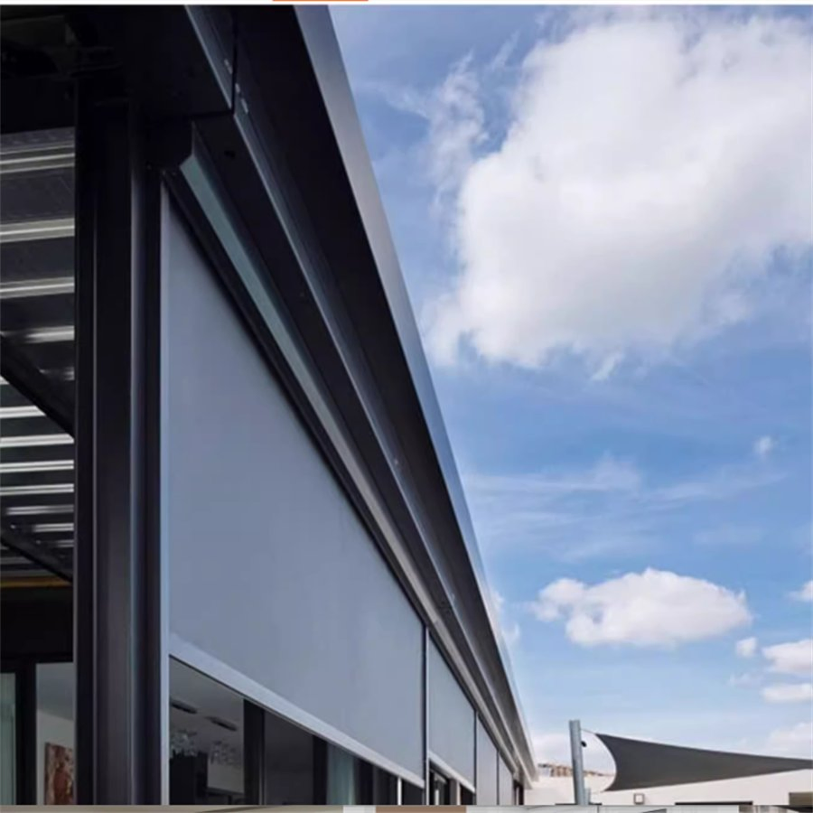 Custom Motorized Exterior Roller Curtain Waterproof Sun Shade Zip Screen for Pergola