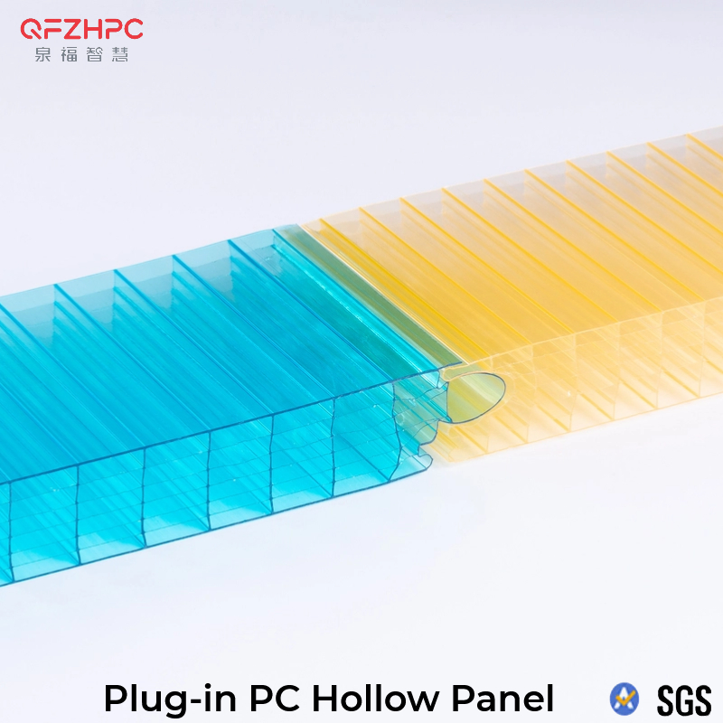 UV Protection Transparent Plug Pattern Polycarbonate for Daylighting Curtain Wall for Advertising