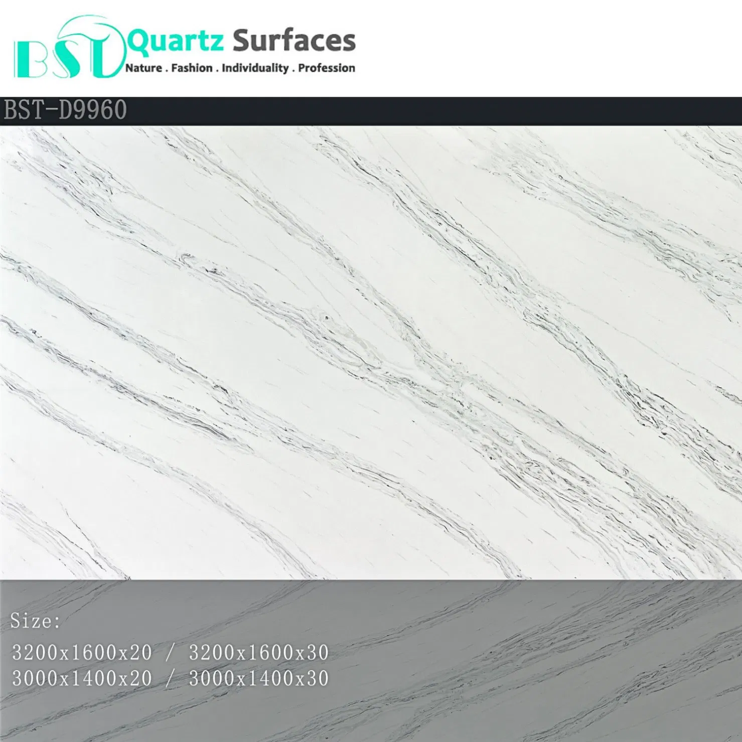 Stella Quartz Stone Slab for Precut Kitchen Countertop