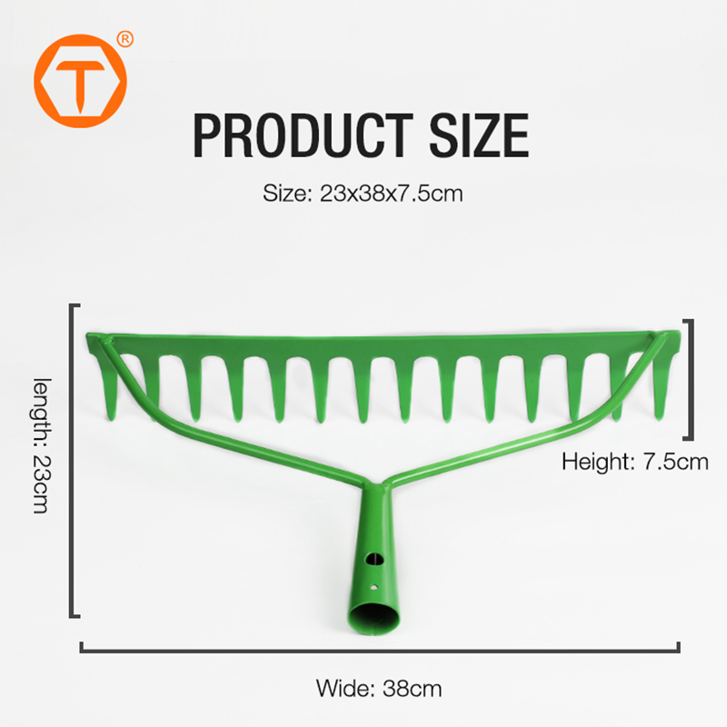 Heavy Duty 14 Teeth Stainless Steel Sharp Tines Multi Function Lawn Rake