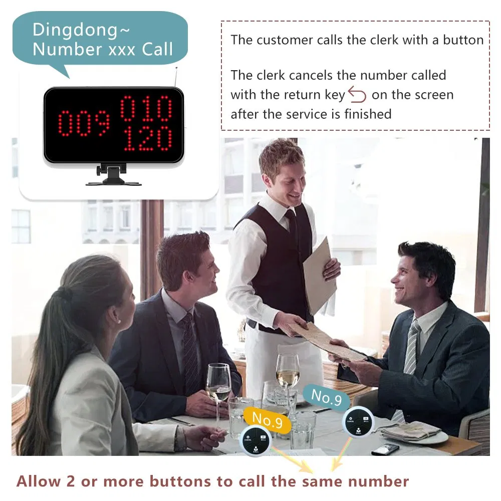 Restaurant Service Call Button Wireless Button Wireless Call Bell System