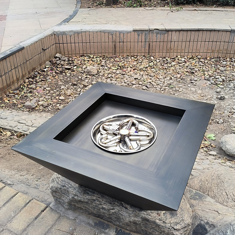 Stainless Steel Water Fire Bowls Outdoor Gas Fire Pit Waterfall