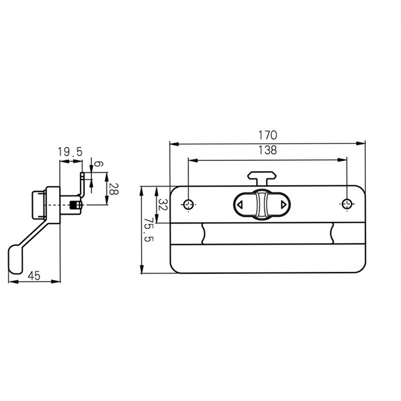 Sliding Door Aluminum Alloy Latch Lock Handle Series